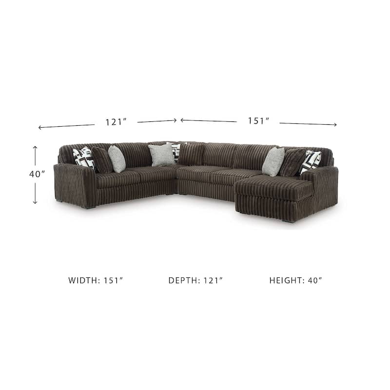Signature Design by Ashley Midnight-Madness 4-Piece Sectional with Chaise - 151"W x 121"D x 40"H