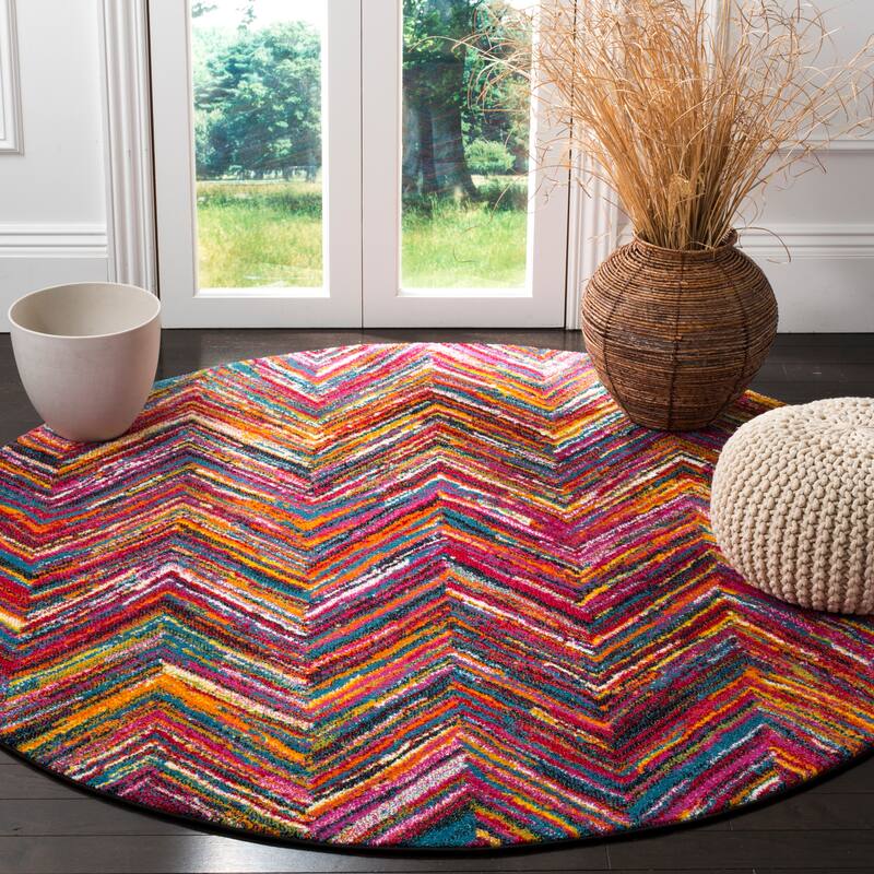 SAFAVIEH Aruba Frohmut Boho Abstract Rug - 6'7" Round - Multi