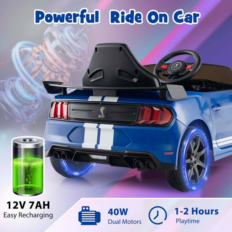 Gymax 12V Kids Ride on Car Licensed Ford Mustang Shelby GT500 w/