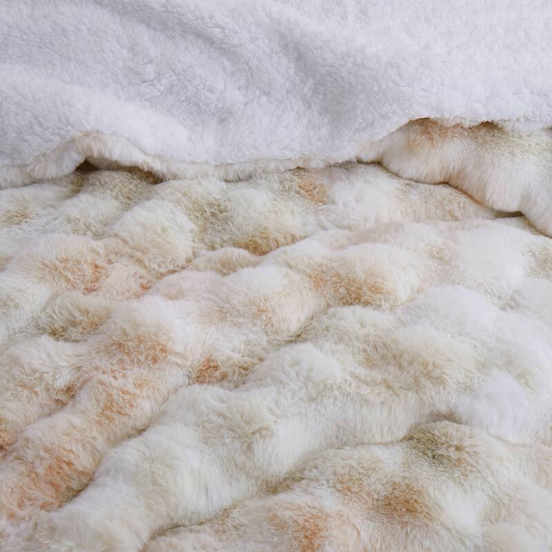 Dual-Side Fluffy Soft Comforter Set, Winter Plush Fuzzy Bedding Set