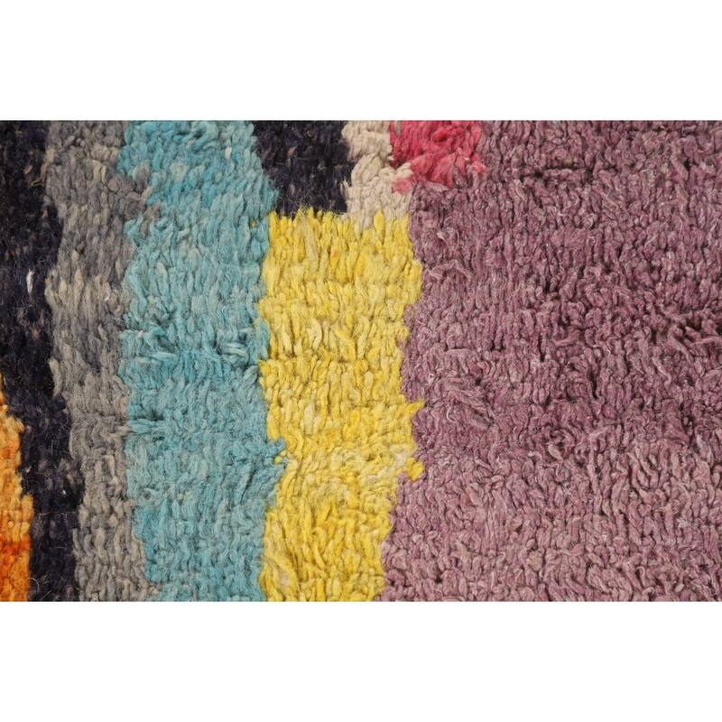 Multicolor Moroccan Oriental Area Rug Handmade Wool Carpet - 8'10" x 13'0"