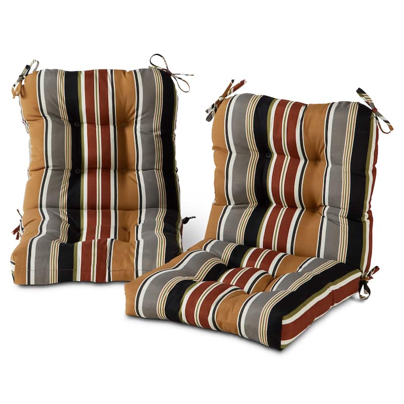Brick Stripe 21 x 42-inch Outdoor Seat/Back Chair Cushion (Set of 2) (Cushions Only)