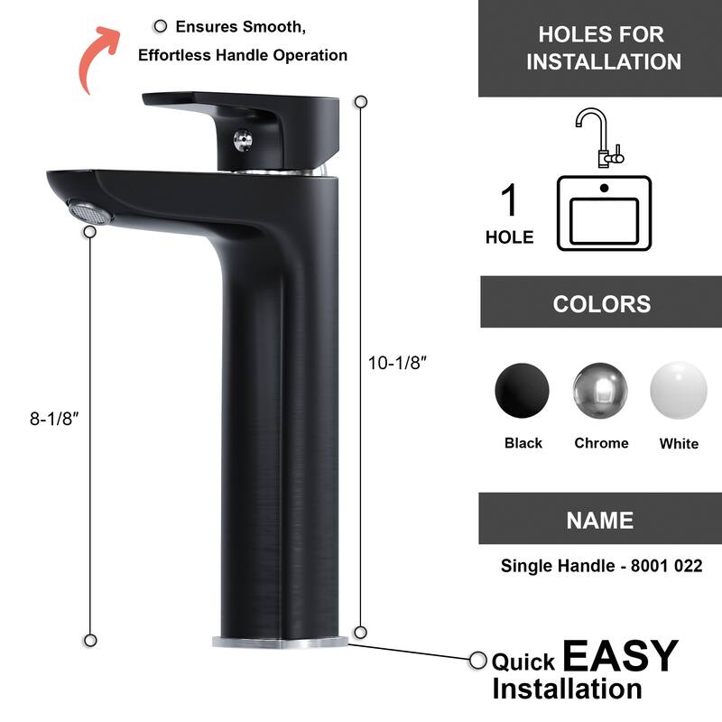 Dowell 8001/022 Series Single Handle Vessel Bathroom Faucet