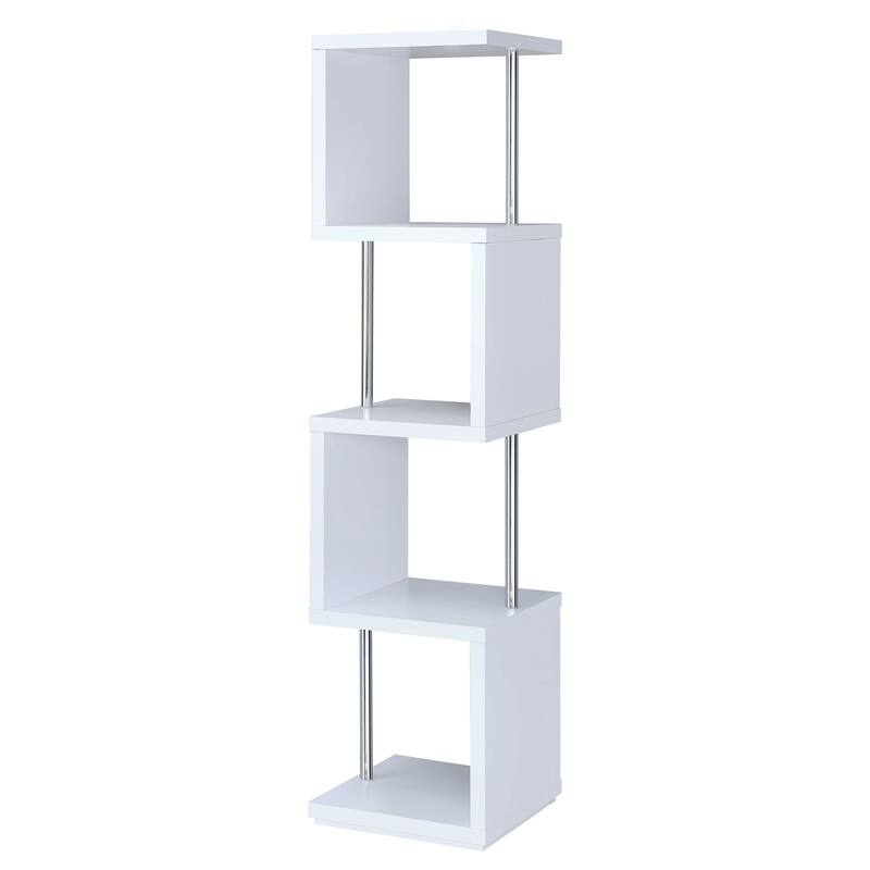 Baxter Contemporary 67-inch 4-shelf Bookshelf - 15.50" x 15.50" x 66.50" - White
