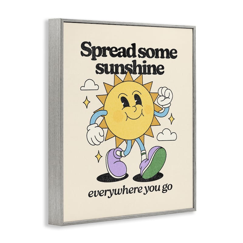 Stupell Retro Spread Some Sunshine Framed Giclee Art Design By Victoria Barnes