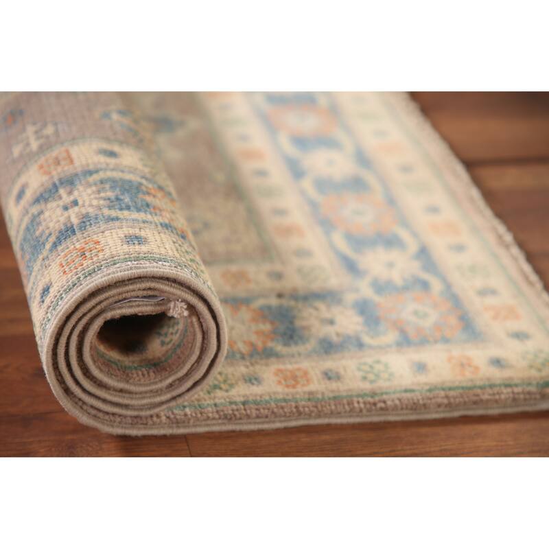 Geometric Kazak Foyer Rug Handmade Wool Carpet - 2'7" x 4'1"