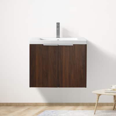 30" Floating Bathroom Vanity with Resin Sink, Soft Closing Door, and Ample Storage Space - 23.6in L Plywood