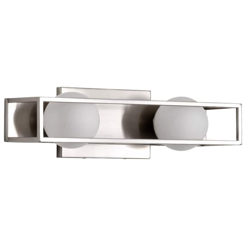 Jenkins 16 Inch 2 Light LED Vanity Brushed Nickel with Frosted Glass - Brushed Nickel