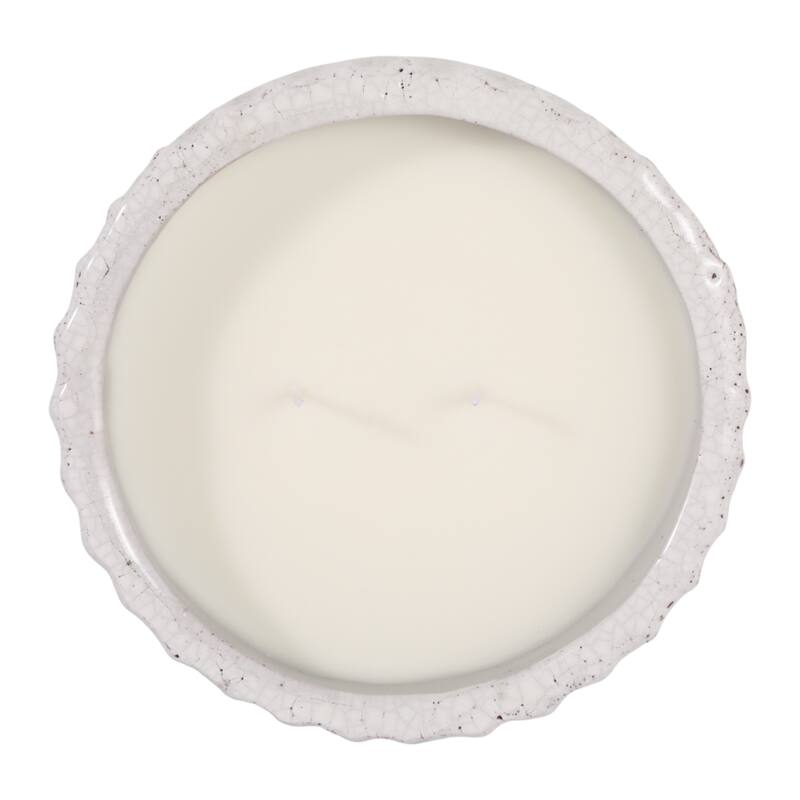 Modern Crackle-Glazed Ceramic Scented Candle - 7"