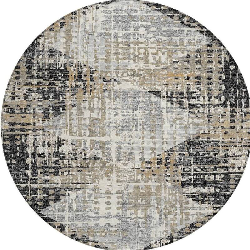 HomeRoots Geometric Transitional Rectangle Outdoor Rug