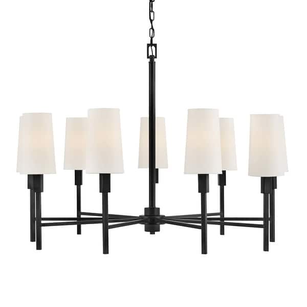 slide 2 of 9, Hinkley Lighting 46456 Fenwick 9 Light 42" Wide Chandelier Black