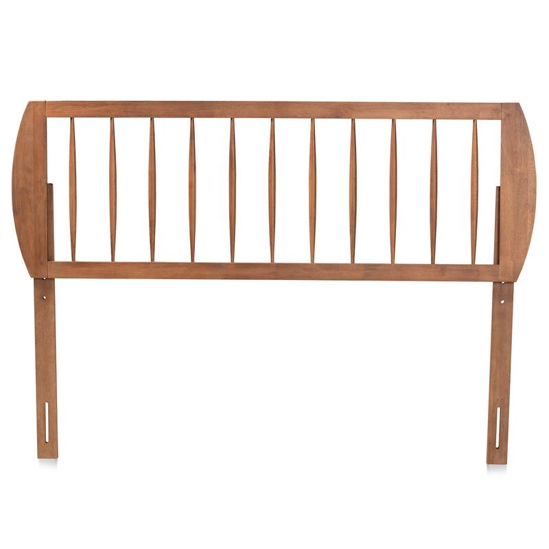 Modern Transitional Ash Walnut Wood Full Size Headboard with Clean Contemporary Lines and Warm Wood Finish