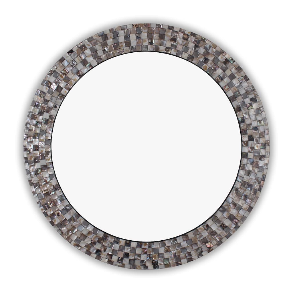Mosaic Seashell Wall Mounted Accent Mirror - 29.72 x 29.72
