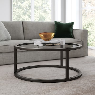 Silver Orchid Stossel Round Metal Coffee Table