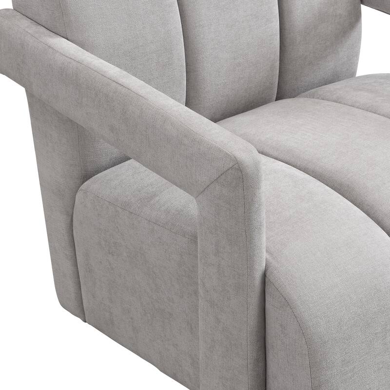 Polyester Modern Minimalist Armchair with L-Shaped Armrests, Thick Cushioning, and Durable Fabric