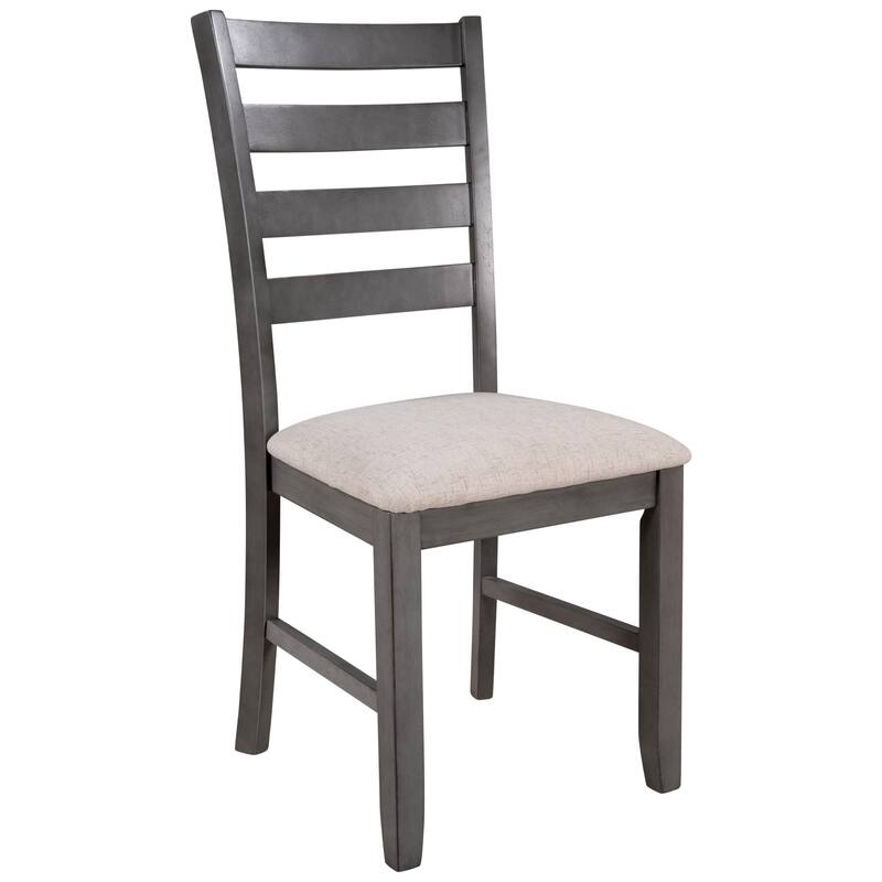 Modern Minimalist Dining Table and Chair Sets Farmhouse Kitchen Dining Table Sets with Ladder Chair Back for Family Gathering