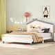 preview thumbnail 39 of 43, House-shaped Wood Platform Bed with Motion Activated Night Lights Grey - Full