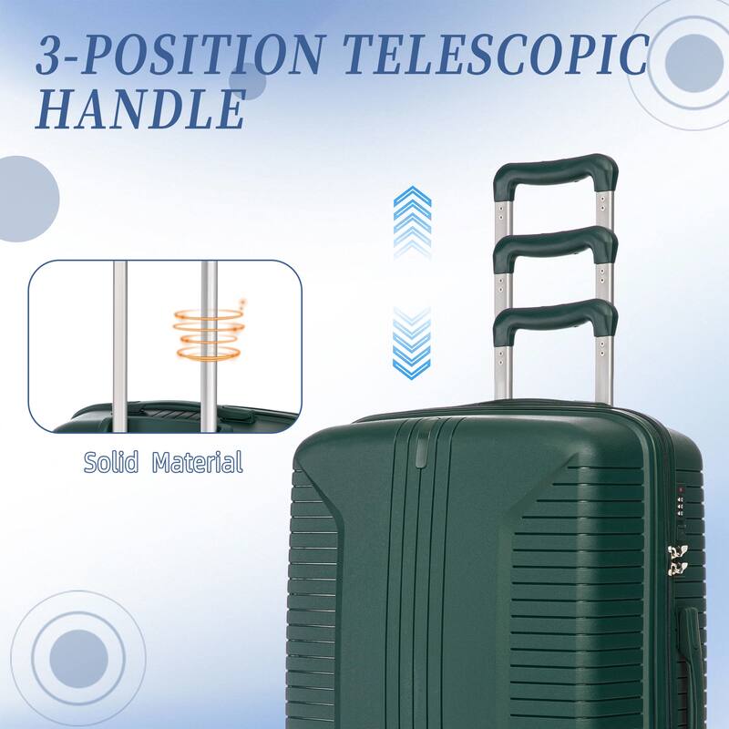 20/24/28" PP Material 3 Piece Carry on Luggage Sets w/Spinner Wheels