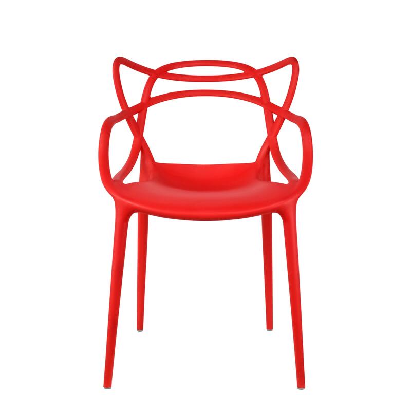 Modern Red Dining Arm Chair – Single Contemporary Accent Chair with Sleek Design for Kitchen or Dining Room