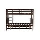 preview thumbnail 15 of 25, Luxury Twin Over Full Rubber Wood Bunk Bed with Trundle, Convertible Ladder and Guardrail, Detachable, Convertible Bed