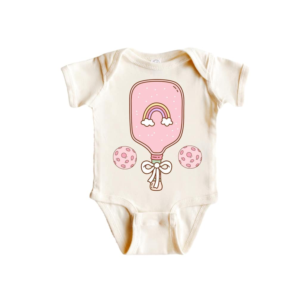 Pickleball Paddle Pink - Baby Boy Girl Clothes Infant Bodysuit Funny Cute Newborn