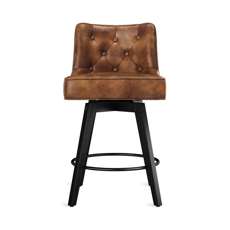 Modern 26 in. Barstool Counter Height Stool Upholstered Swivel Bar Stool with Back