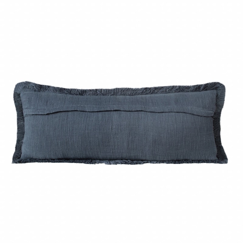 HomeRoots 14" X 36" Navy Blue 100% Cotton Zippered Pillow