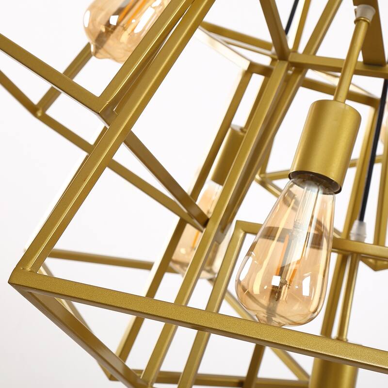 7-Light Multi Cage Industrial Pendant Lamp Stairway Chandelier