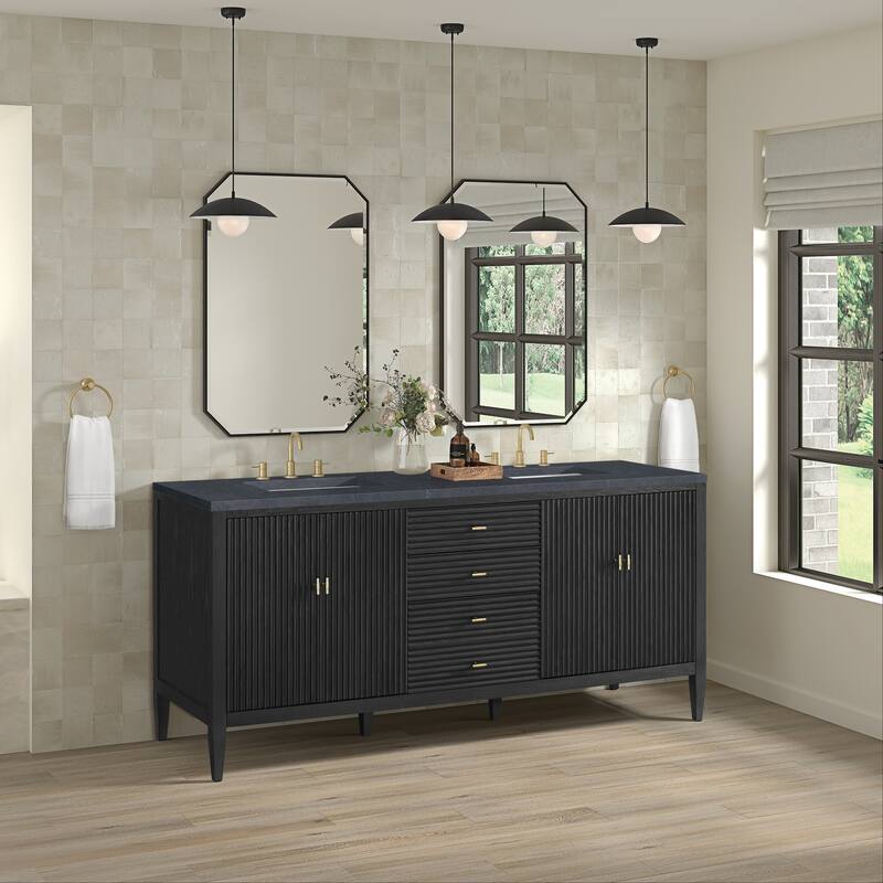 James Martin Vanities 485-V72-3CSP Myrrin 72" Double Basin Wood Vanity