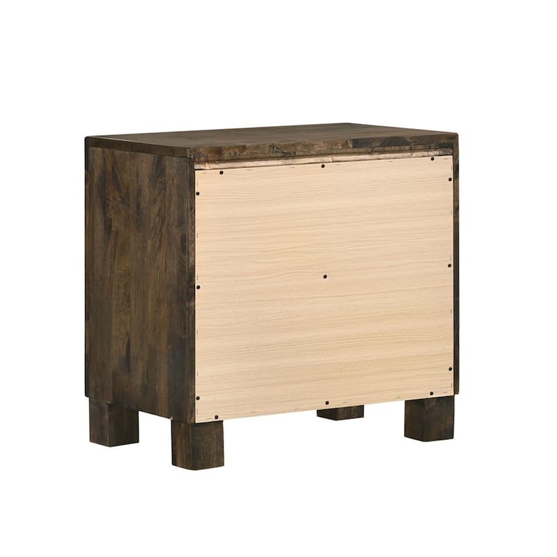 2 Drawers Wooden Nightstand in Golden Brown