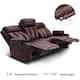 MCombo Electric Power Reclining Sofa with Heat & Massage, Faux Leather 6095/6075/6077
