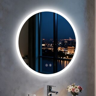 Smart Touch Round Backlit LED Bathroom Mirror Anti-fog - Bed Bath ...