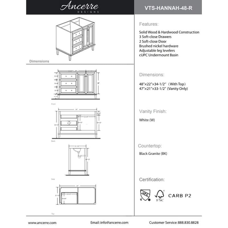 Ancerre Designs Hannah Bathroom Vanity Set