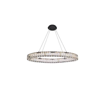 Elegant Lighting 3503D36 Monroe 36" Wide LED Crystal Linear Chandelier