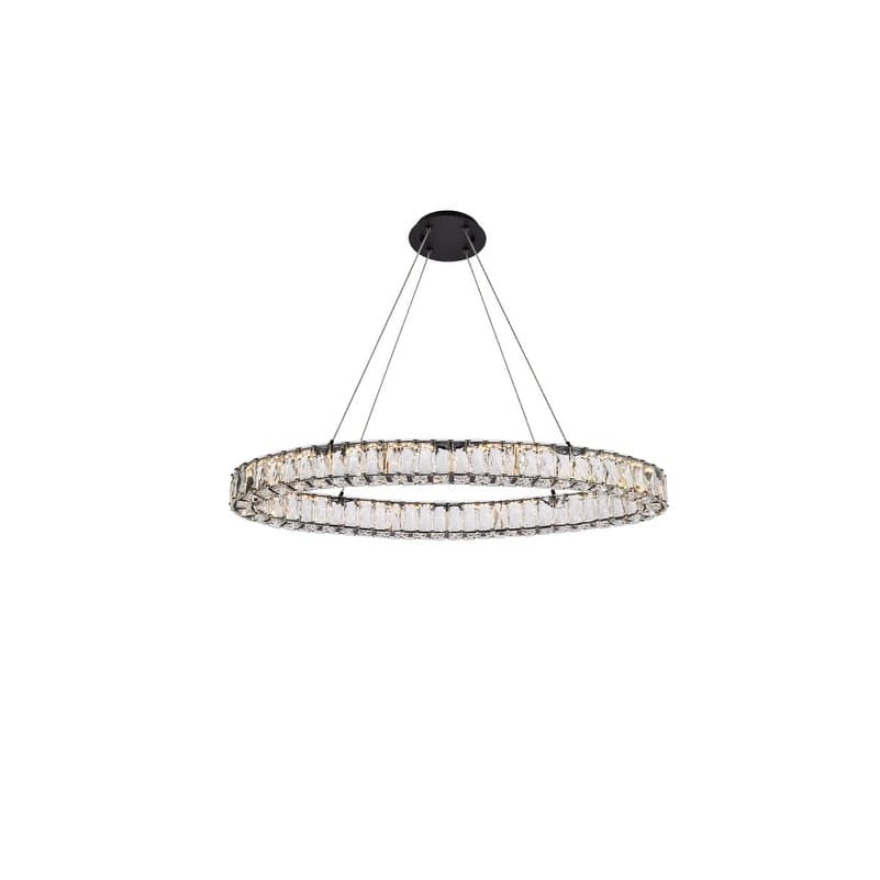 Elegant Lighting 3503D36 Monroe 36" Wide LED Crystal Linear Chandelier