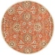 preview thumbnail 54 of 122, Patchway Handmade Classic Floral Wool Area Rug 4' Round - Orange - Round
