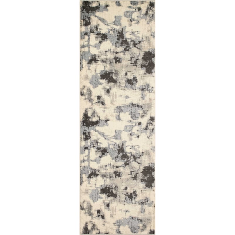 Noori Rug Lagoon Carmelita Abstract Modern Multicolor Area Rug - 2'7" x 8'0" - Ivory/Charcoal
