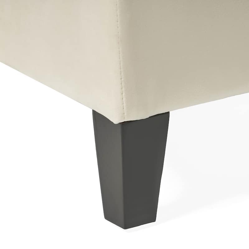 Tufted Storage Bench with Wooden Legs for Bedroom, Entryway