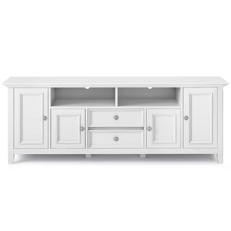 WYNDENHALL Halifax 72 inch Wide Solid Wood Transitional TV Stand - 72"w x 19"d x 26" h