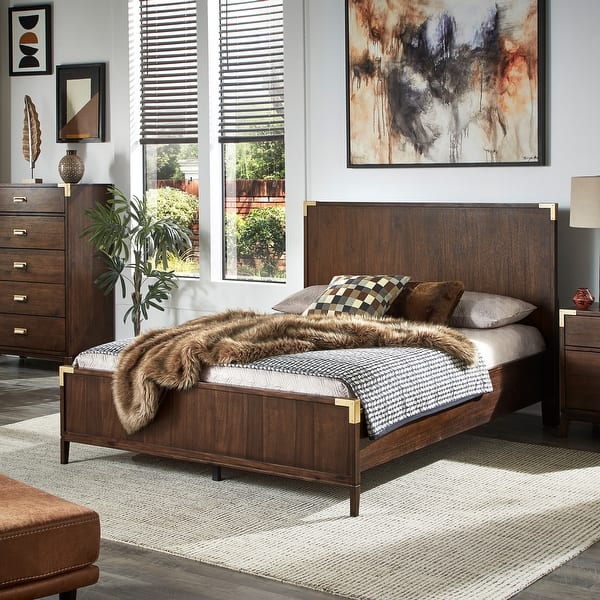 slide 2 of 17, Khourush Low Profile Campaign Platform Bed by iNSPIRE Q Modern