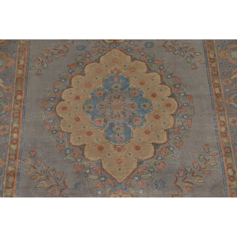 Over-Dyed Tabriz Persian Vintage Rug Hand-Knotted Wool Carpet - 8'3"x 11'5"