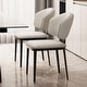 preview thumbnail 6 of 11, Modern Upholstered Leather Dining Chairs Ergonomic Kitchen Chairs with Metal Legs - 20.07"Wx18.89"Dx31.88"H