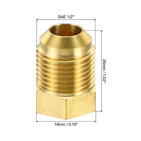 Brass Flared Plug, 5 Pack SAE Flare Tube Fitting 45 Degree Fittings