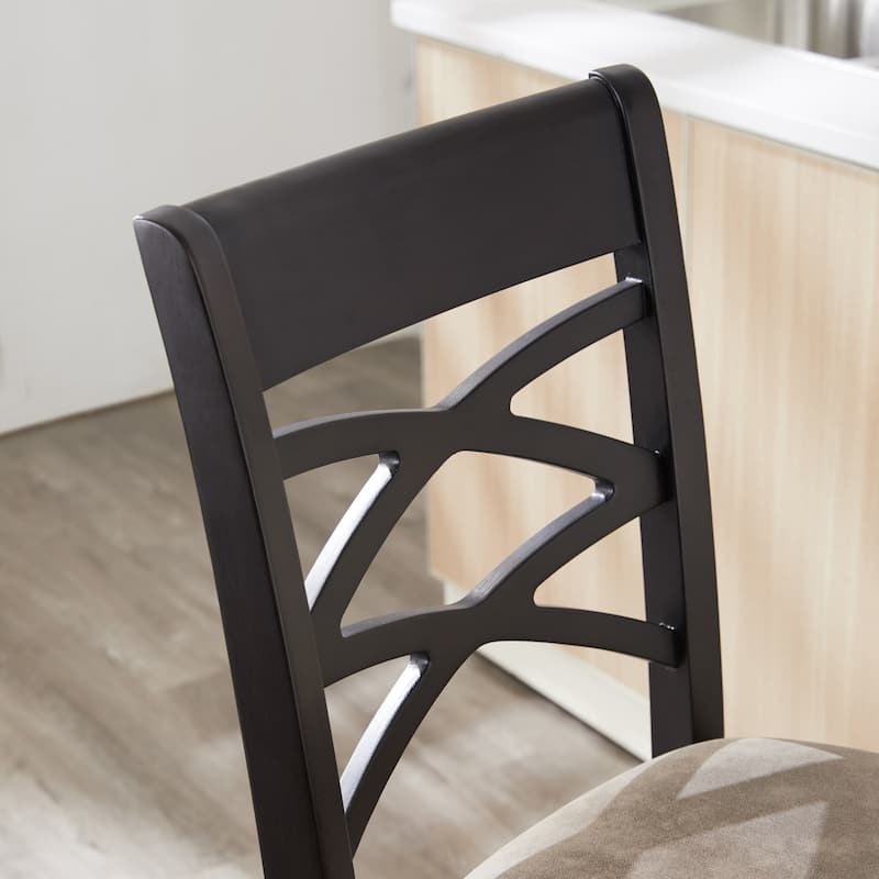 KD Furnishings Moss Heather Seat Wood Double Crossback Counter-height Stools (Set of 2)