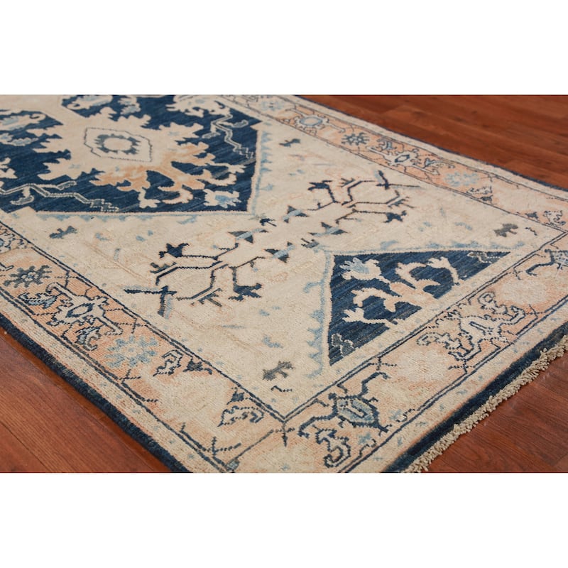 Vegetable Dye Ziegler Oriental Runner Rug Handmade Wool Carpet - 3'2"x 13'3" - 3'2"x 13'3" - Ivory/Beige
