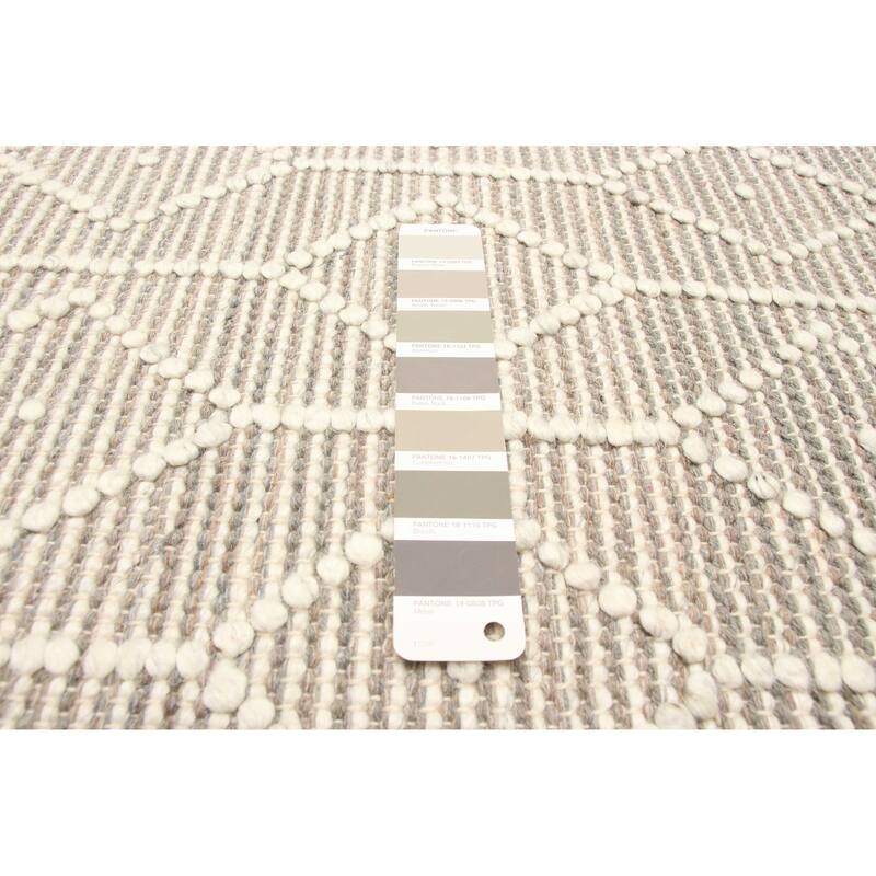 ECARPETGALLERY Braid weave Sienna Grey Wool Rug - 5'0 x 8'0