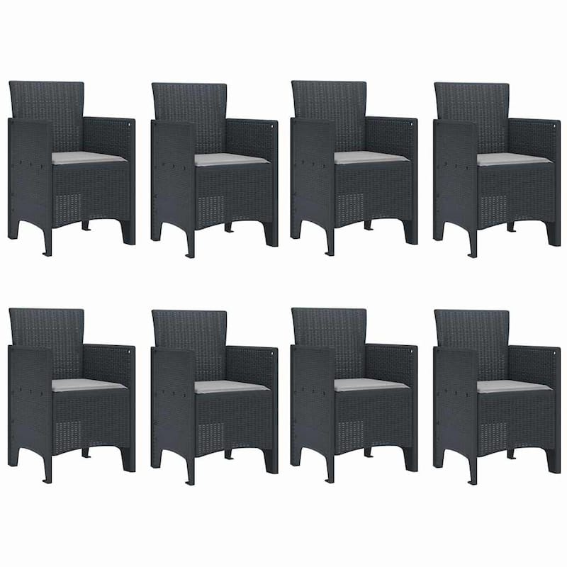 vidaXL Garden Dining Set 9/11 pcs Anthracite/Brown Polt rattan - 250 x 100 x 73 cm