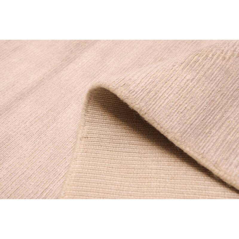 ECARPETGALLERY Hand Loomed Shimmer Beige Viscose Rug - 6'6 x 10'0