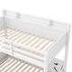 preview thumbnail 11 of 24, Twin over Full Bunk Bed with Storage Shelves, LED Light and a Drawer, Solid Wood Bunk Bedframe with USB Charging Station