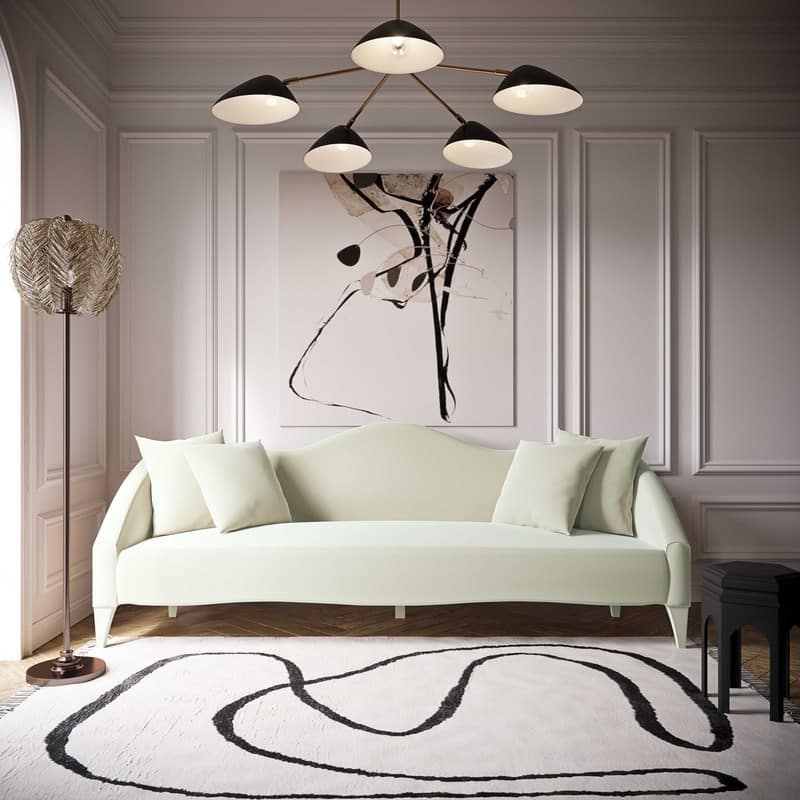 Naya Velvet Sofa - 96"W x 36.2"D x 34.3"H - 96"W x 36.2"D x 34.3"H